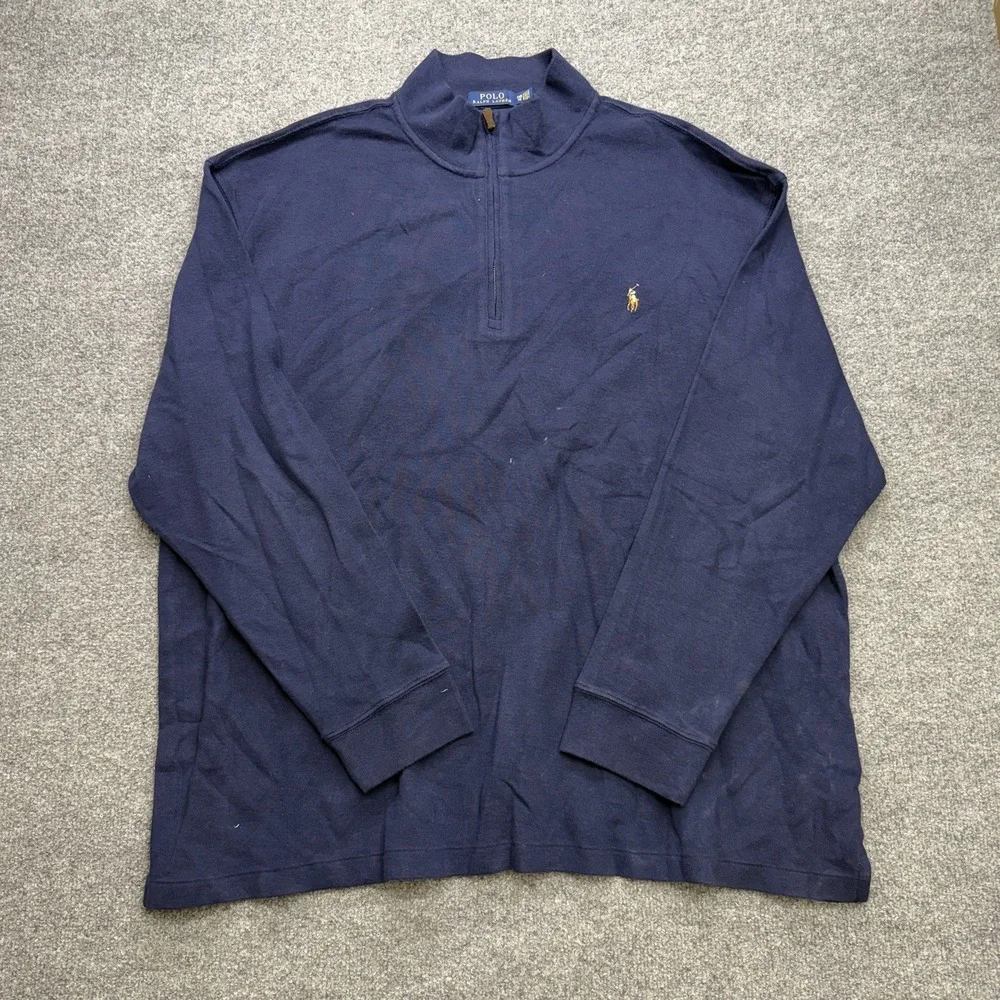 Polo Ralph Lauren Men's 1/4 Zip Pullover Navy Blue 2xb Preppy